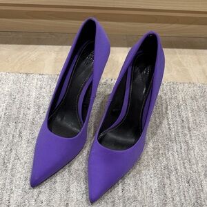 Zara Vibrant Purple Pointed-Toe High Heel Pumps